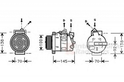 VAN WEZEL 3000k344 -  Компрессор, кондиционер